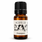 Aceite Desespero esotérico para rituales de amor y pensamientos amorosos en frasco ámbar con tapón negro