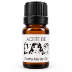Aceite Contra Mal de Ojo en frasco ámbar con tapón negro y etiqueta blanca para rituales de protección energética