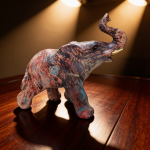 Elefante trompa arriba para suerte y prosperidad. 10cm x 8cm - Imagen 4