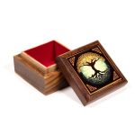 Caja esotérica  con Árbol de la vida ideal para resguardar tus amuletos, cristales, joyas especiales o pequeños objetos de ritual. - Imagen 3