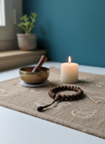Mala tibetano para meditación, concentración y equilibrio. Rudraksha, 21 cuentas (circulo pequeño). - Imagen 2