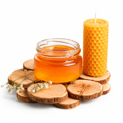 Velas de miel elaboradas con cera de abeja natural.