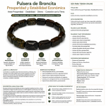 Pulsera de broncita natural semipreciosa para atraer dinero, prosperidad, abundancia y estabilidad económica. Amuleto de piedra natural asociado a la energía de la Tierra y al crecimiento material.