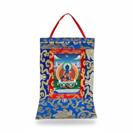 Buda de la Medicina para protección y salud en tapiz tibetano
