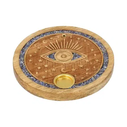 Portaincienso de madera Ojo Místico para conos y varillas de incienso