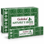 incienso para atraer suerte, incienso de albahaca, incienso para prosperidad, incienso para el éxito, incienso Goloka, Goloka Nature's Basil, incienso para atraer oportunidades, incienso energía positiva, incienso para rituales de suerte