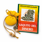 Saquito del dinero ritualizado como amuleto para atraer dinero y prosperidad