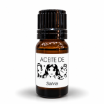 Aceite de Salvia para limpieza energética del hogar en frasco ámbar con tapón negro