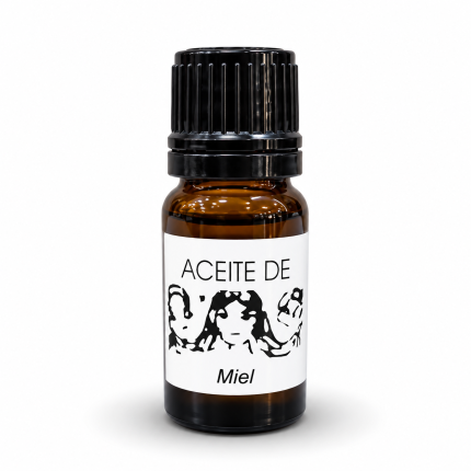 Aceite de Miel para endulzamientos, amor y reconciliación en frasco de cristal ámbar