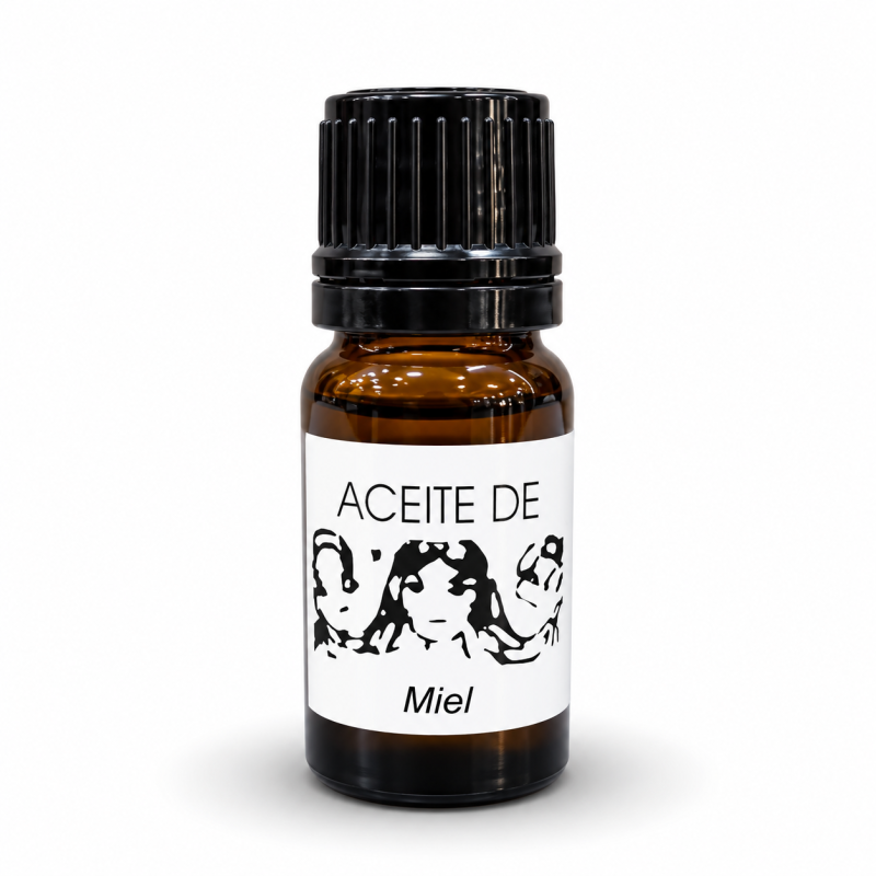 Aceite de Miel para endulzamientos, amor y reconciliación en frasco de cristal ámbar