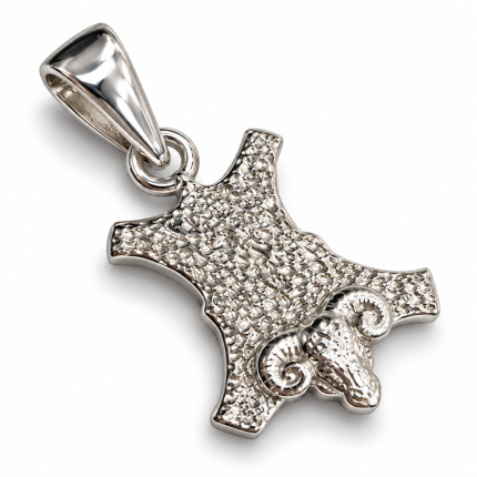 Vellocino de Plata para Piscis, colgante amuleto de dinero y prosperidad