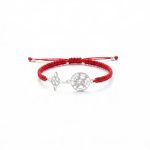 Pulsera roja de protección con Tetragrámaton plateado y Nudo de Bruja contra el mal de ojo y las envidias