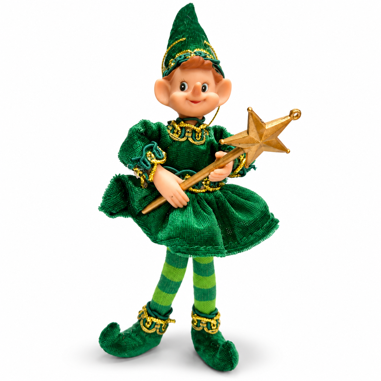 Duende de la Suerte Ritualizado Duende de la suerte ritualizado vestido de verde con varita de estrella dorada