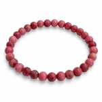 Pulsera de rodonita rosa con cuentas redondas pulidas en tonos rosas y rojizos
